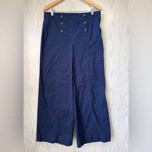 LOFT Navy Sailor Wide Leg Pants Size 8